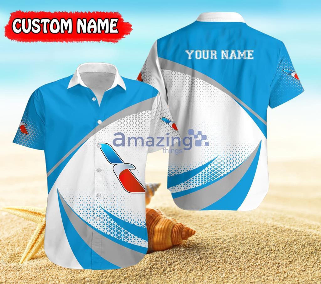 Personalized American Airlines White And Blue Hawaiian Shirt For Men And Women Product Photo 1