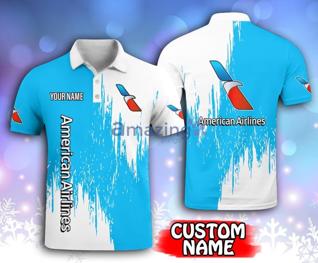 Personalized American Airlines White And Blue Polo Shirt Gift For Fans Product Photo 1