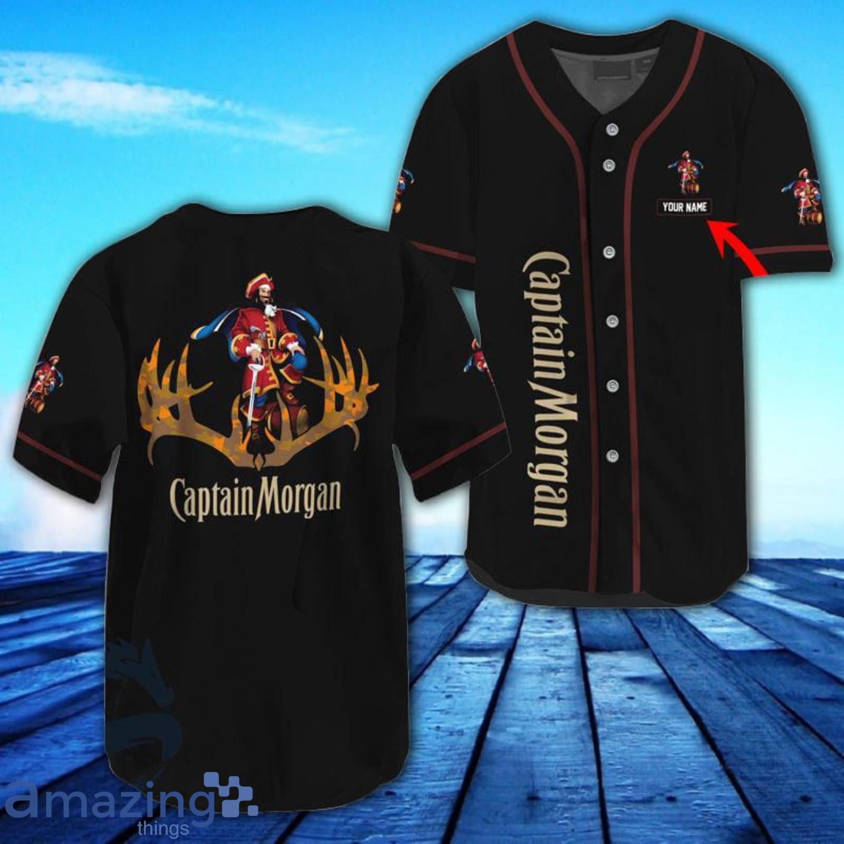 Personalized Buck Horn Captain Morgan AOP Full Print Baseball Jersey Shirt Product Photo 1