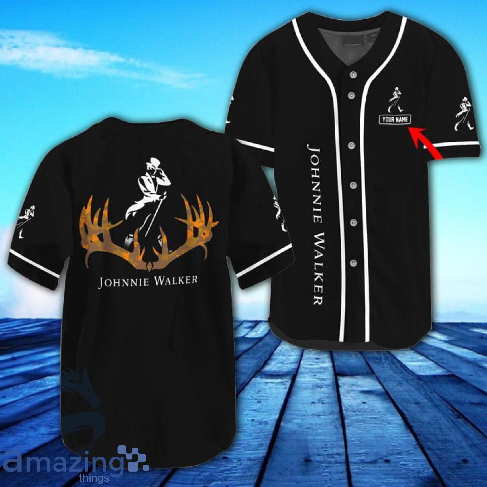 Personalized Buck Horn Johnnie Walker AOP Full Print Baseball Jersey Shirt Product Photo 1