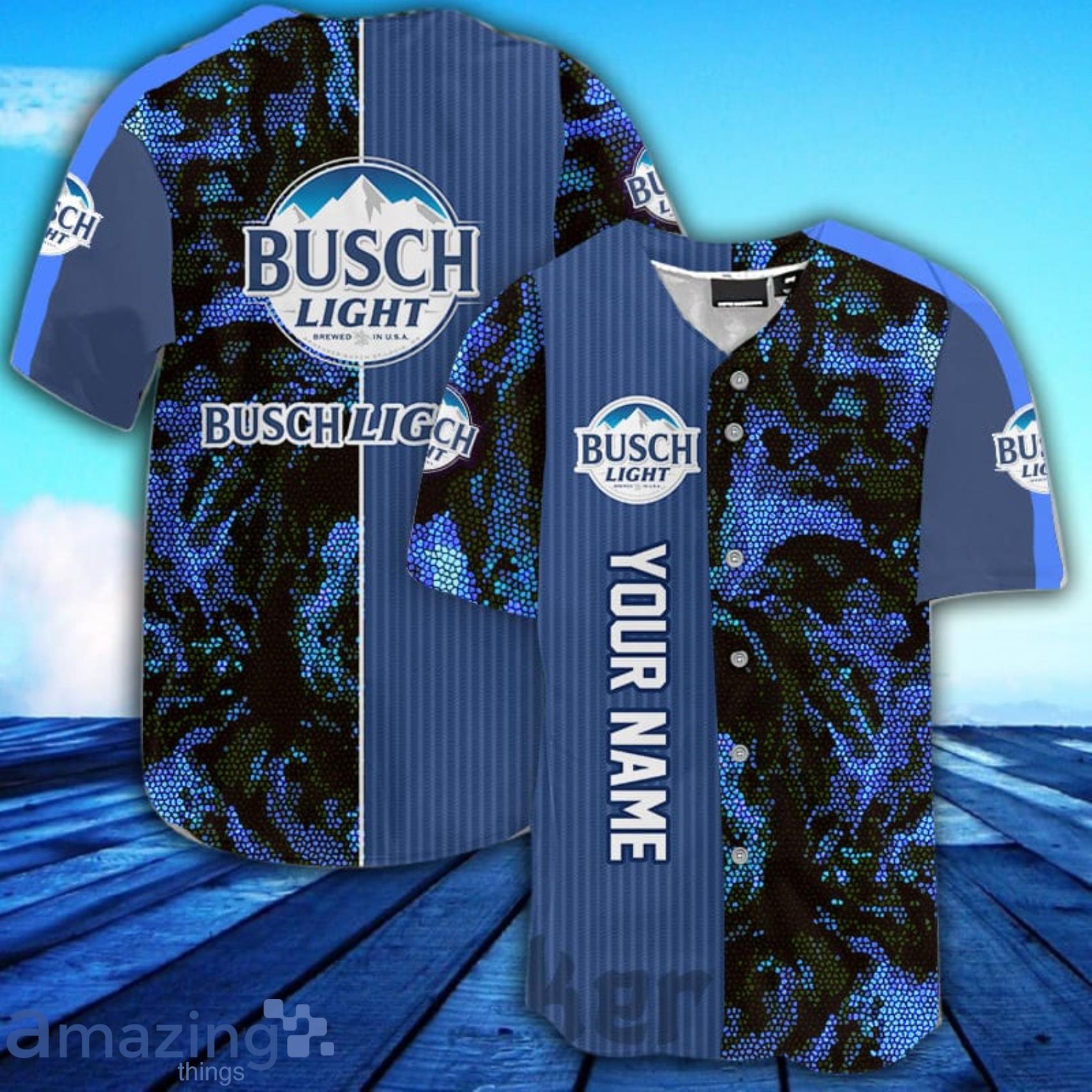 Personalized Busch Light Galaxy Mosaic AOP Full Print Baseball Jersey Shirt Product Photo 1