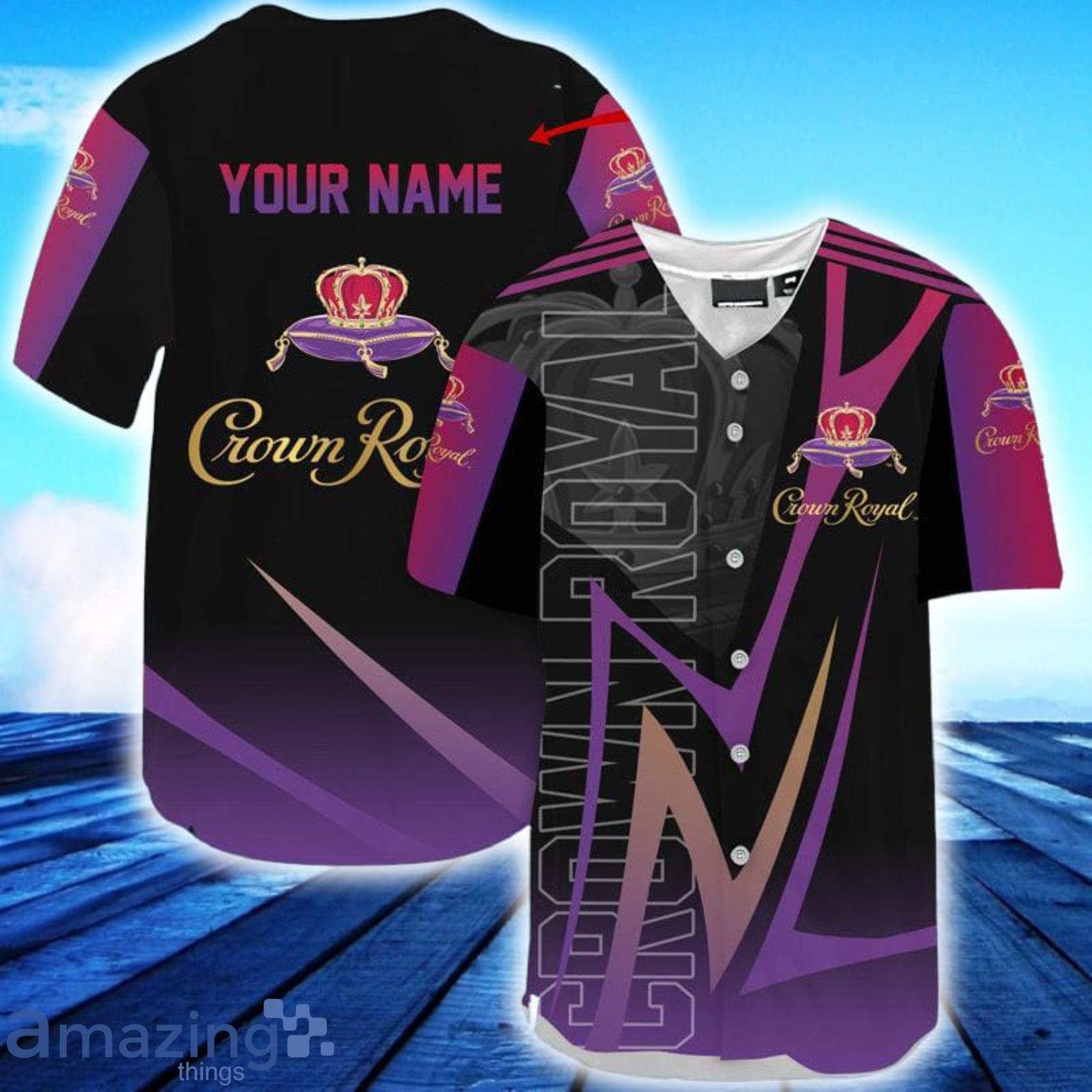 Personalized Black Crown Royal Baseball Jersey