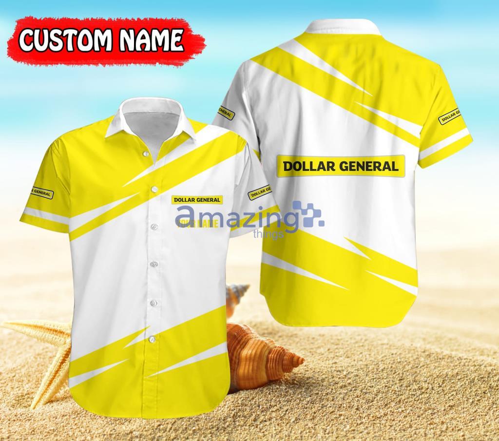 Personalized Dollar General Whie And Yellow Hawaiian Shirt For Men And Women Product Photo 1