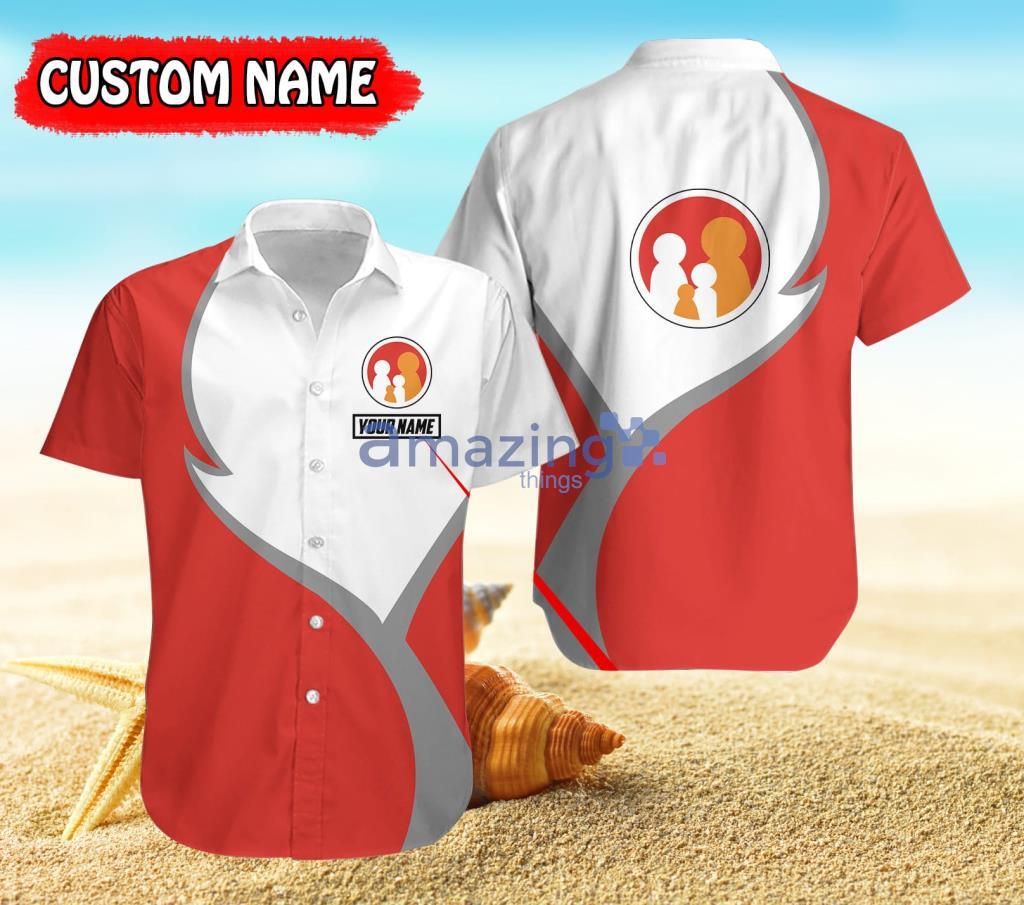 Personalized Family Dollar Orange White Trend Summer Hawaiian Shirt For Fans Product Photo 1