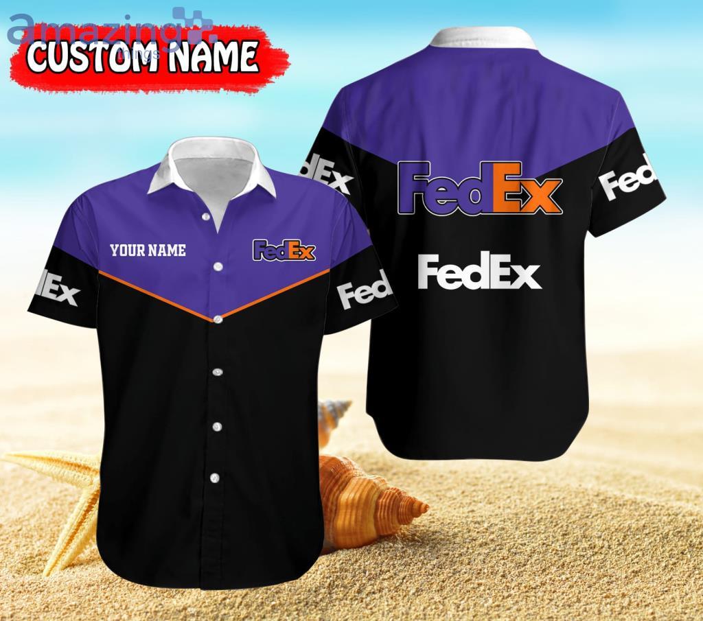 Personalized Fedex Logo Black And Purple  Hawaiian Shirt For Men And Women Product Photo 1