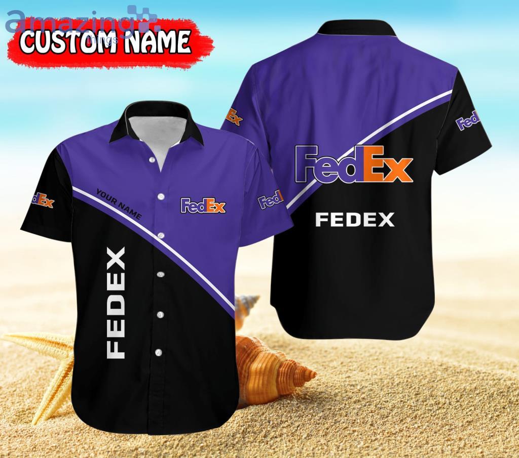 Personalized Fedex Logo Purple And Black Hawaiian Shirt For Men And Women Product Photo 1