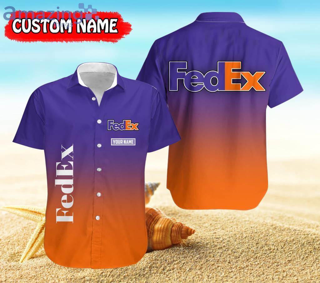 Personalized Fedex Purple And Orange Hawaiian Shirt For Men And Women Product Photo 1