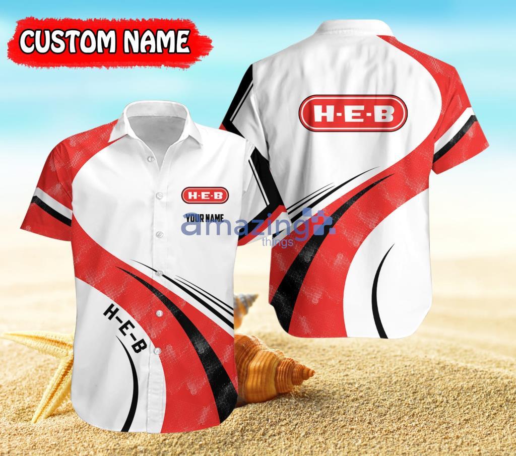 Personalized H-E-B Logo White Hawaiian Shirt For Men And Women