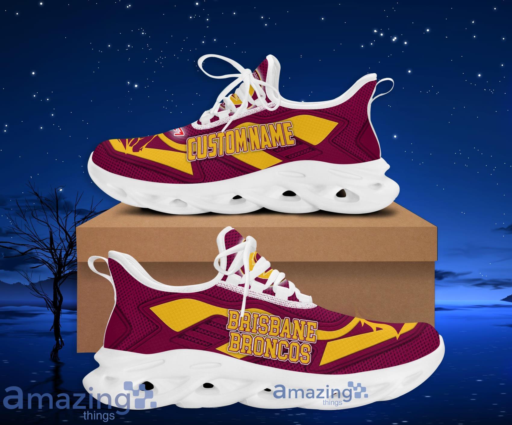 Custom Name Brisbane Broncos Sneakers Max Soul Shoes For Men And Women