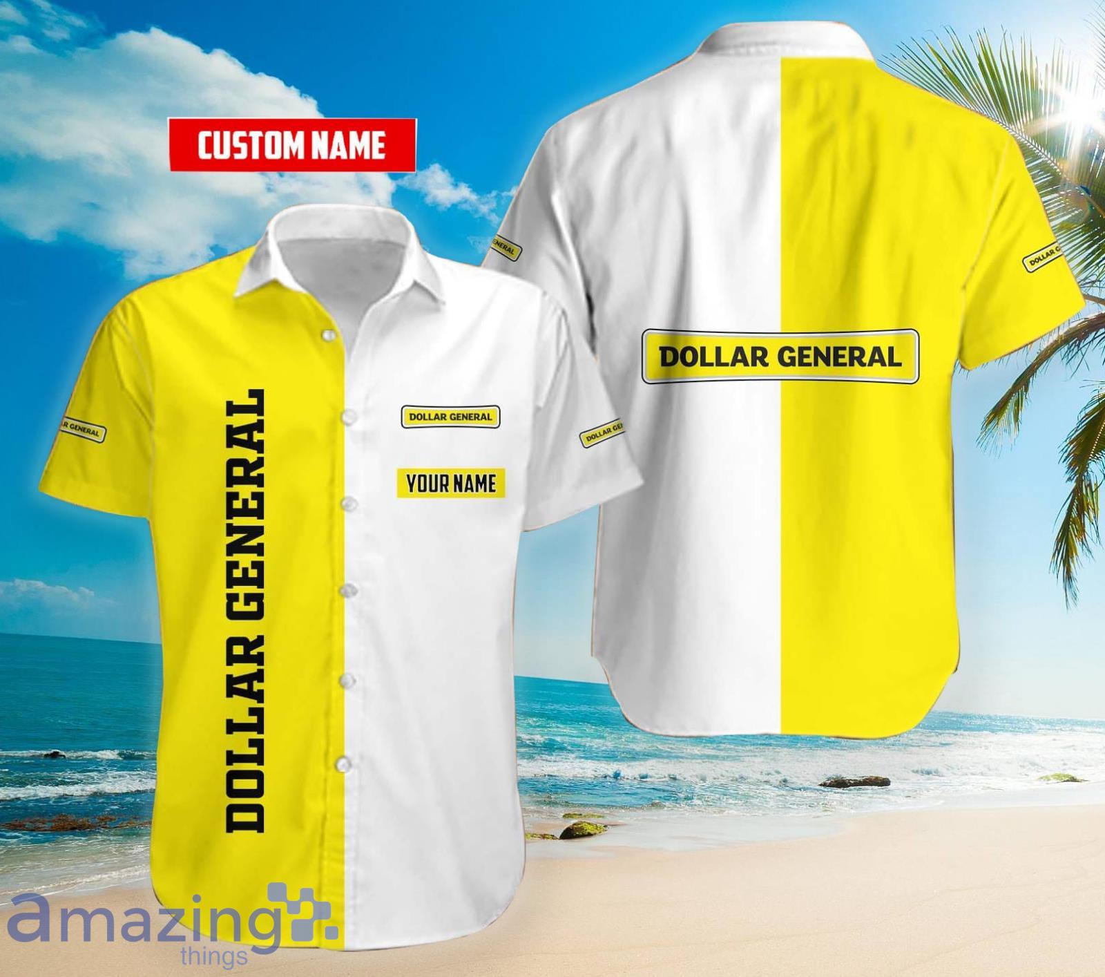 Personalized Name Dollar General 2 Color Hawaiian Shirt Product Photo 1