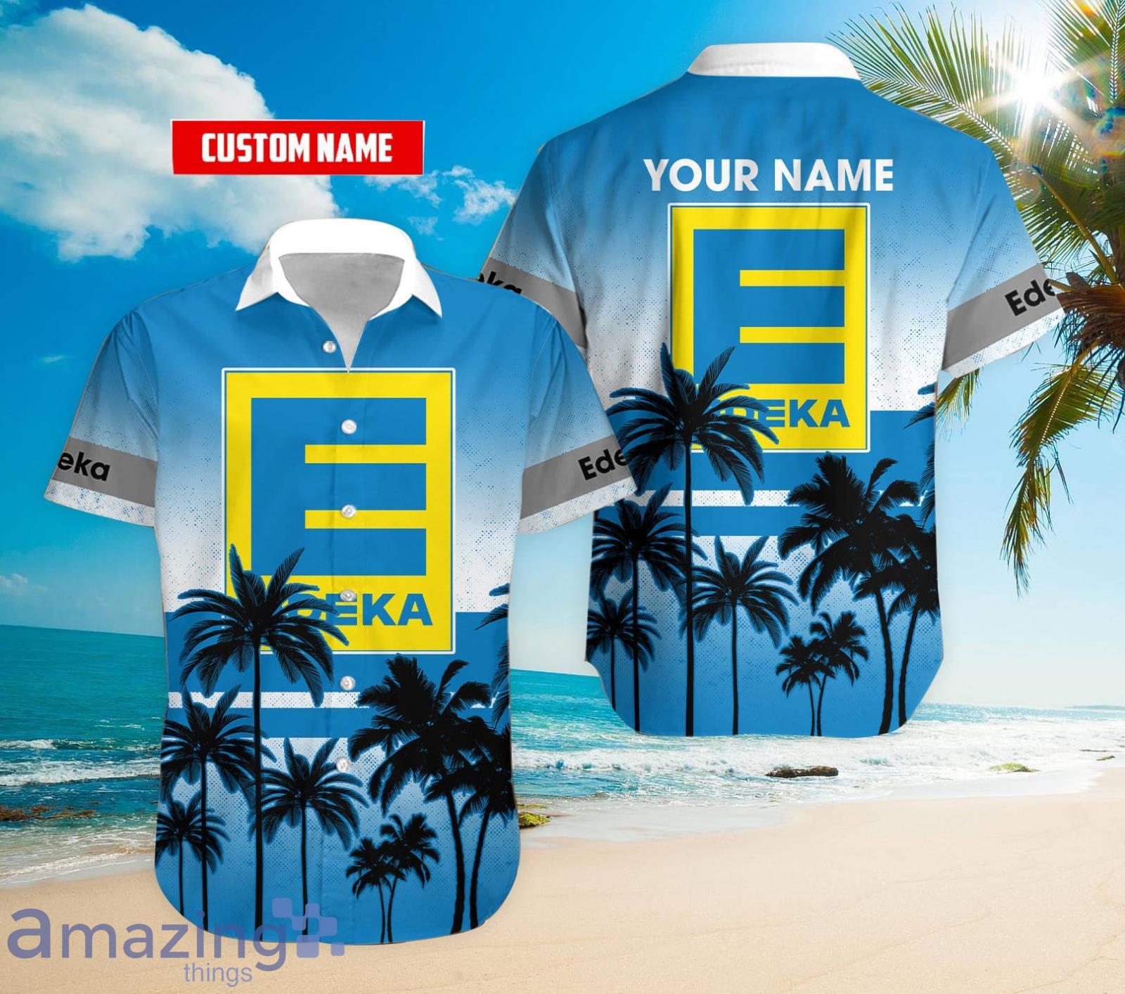 Personalized Name Edeka Coconut Hawaiian Shirt Product Photo 1