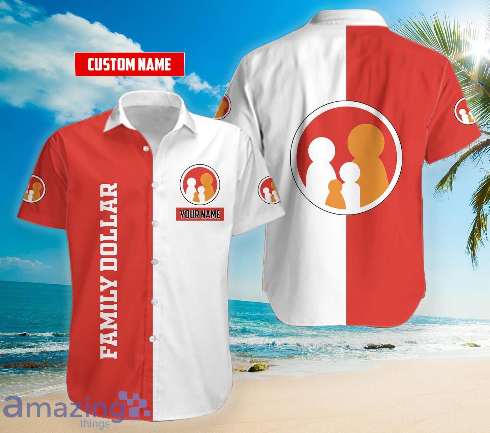 Personalized Name Family Dollar 2 Color Hawaiian Shirt Product Photo 1
