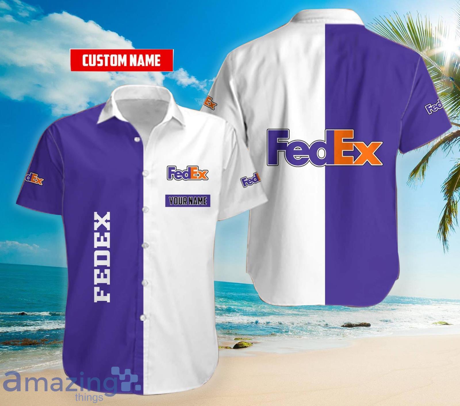 Personalized Name Fedex 2 color Hawaiian Shirt Product Photo 1