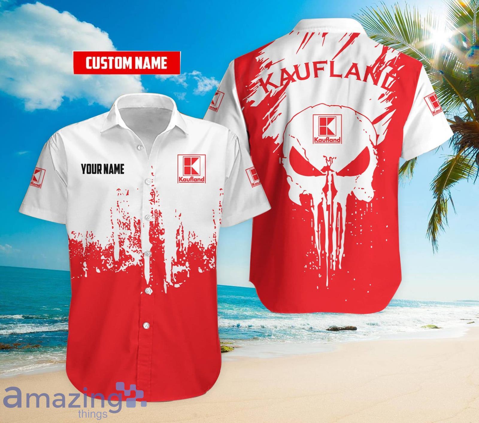Personalized Name Kaufland Skull Print Hawaiian Shirt Product Photo 1