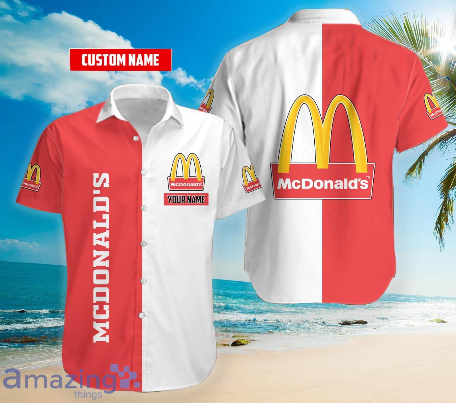 Personalized Name Mcdonald's 2 color Hawaiian Shirt Product Photo 1