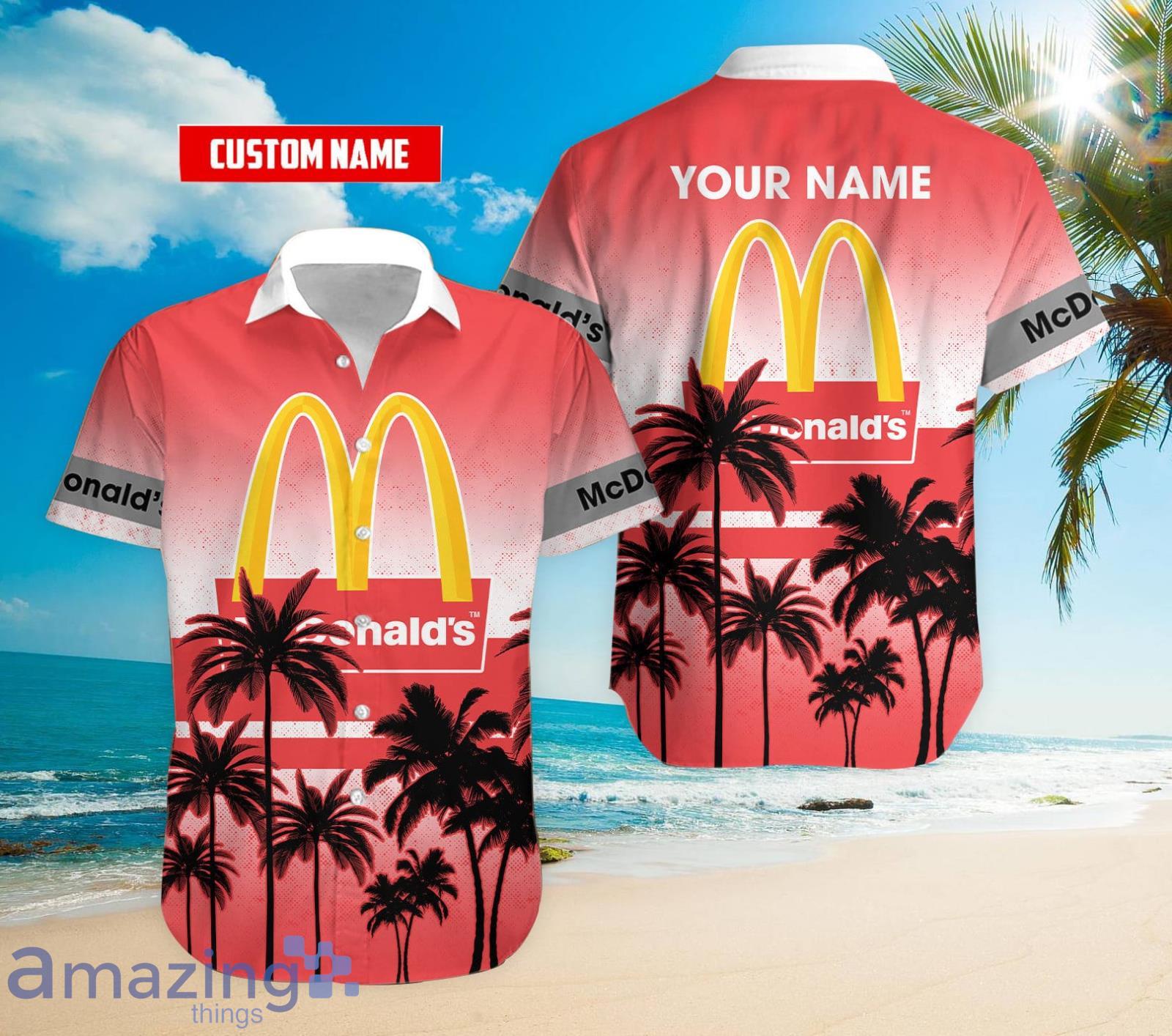 Personalized Name Mcdonald's Coconut Hawaiian Shirt Product Photo 1