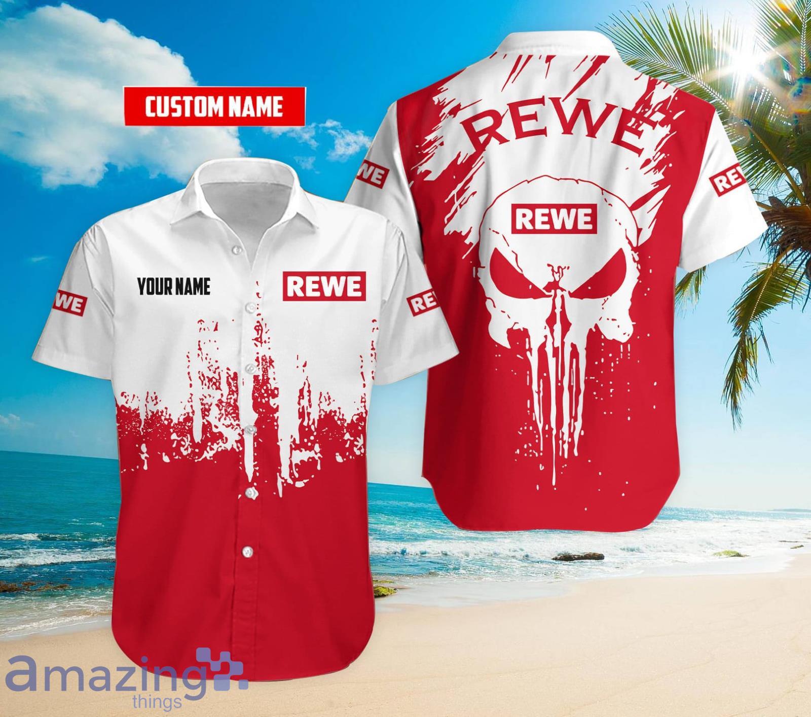 Personalized Name Rewe Skull Print Hawaiian Shirt Product Photo 1