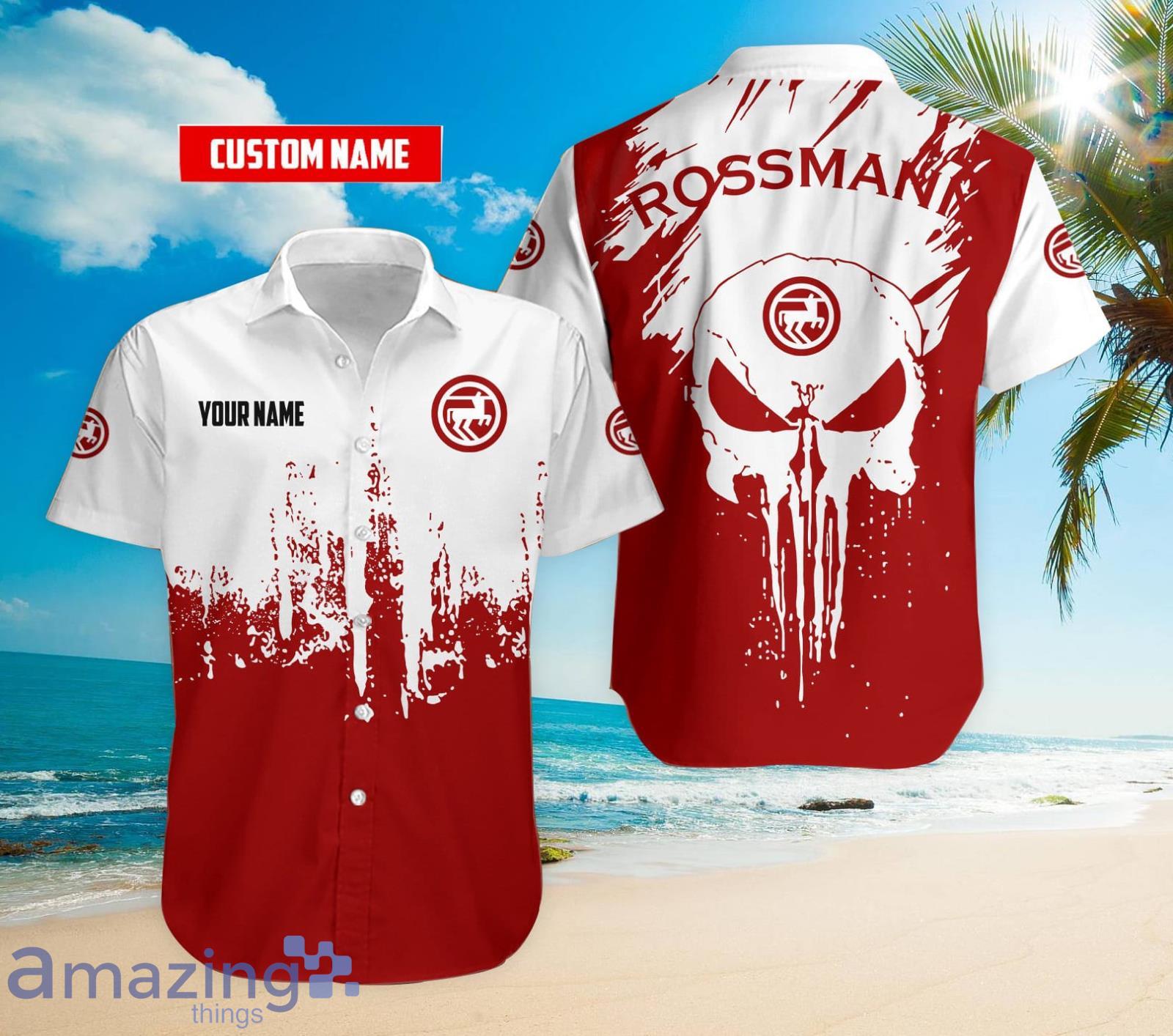 Personalized Name Rossmann Skull Print Hawaiian Shirt Product Photo 1