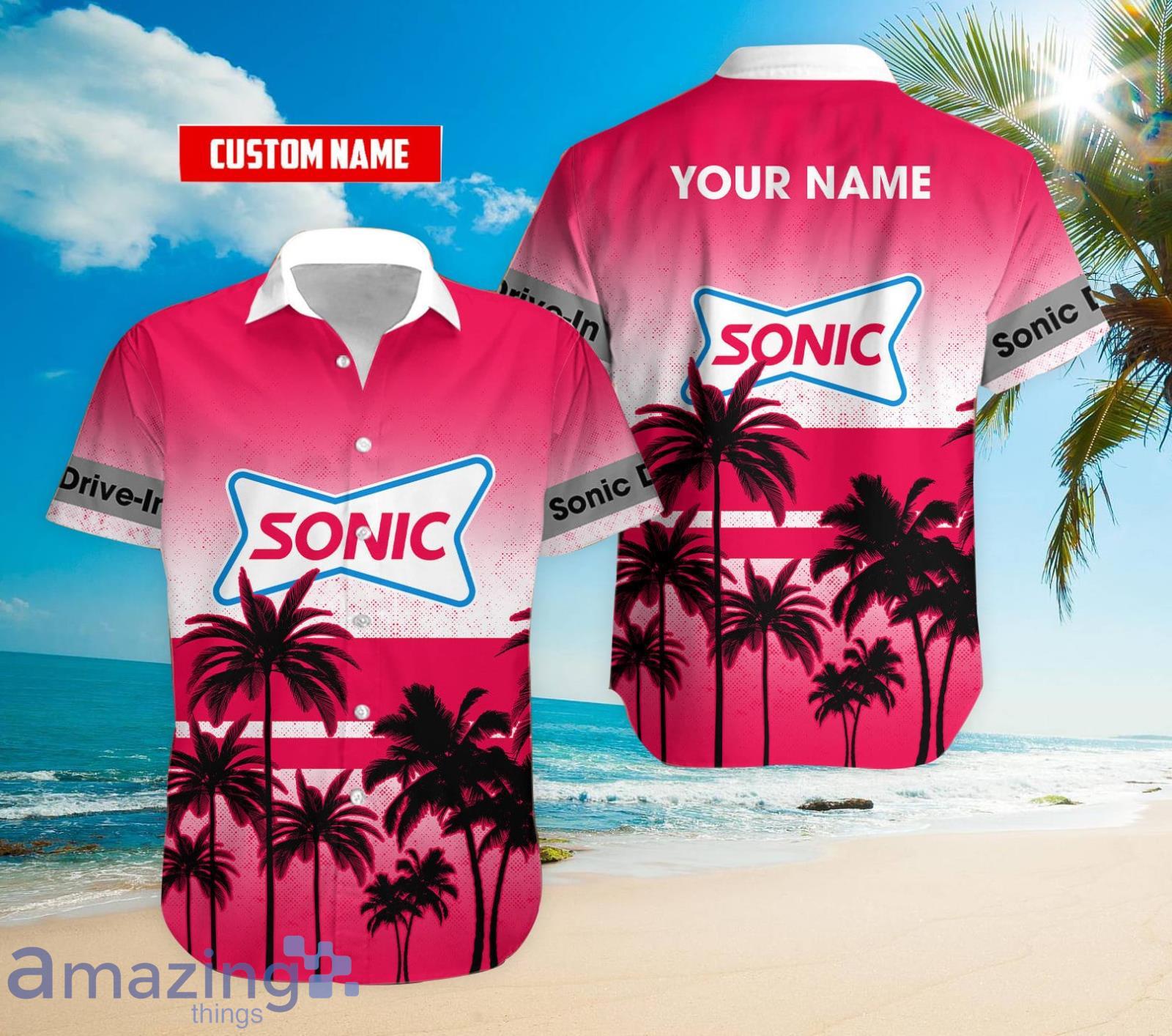 Personalized Name Sonic Drive-In Coconut Hawaiian Shirt Product Photo 1