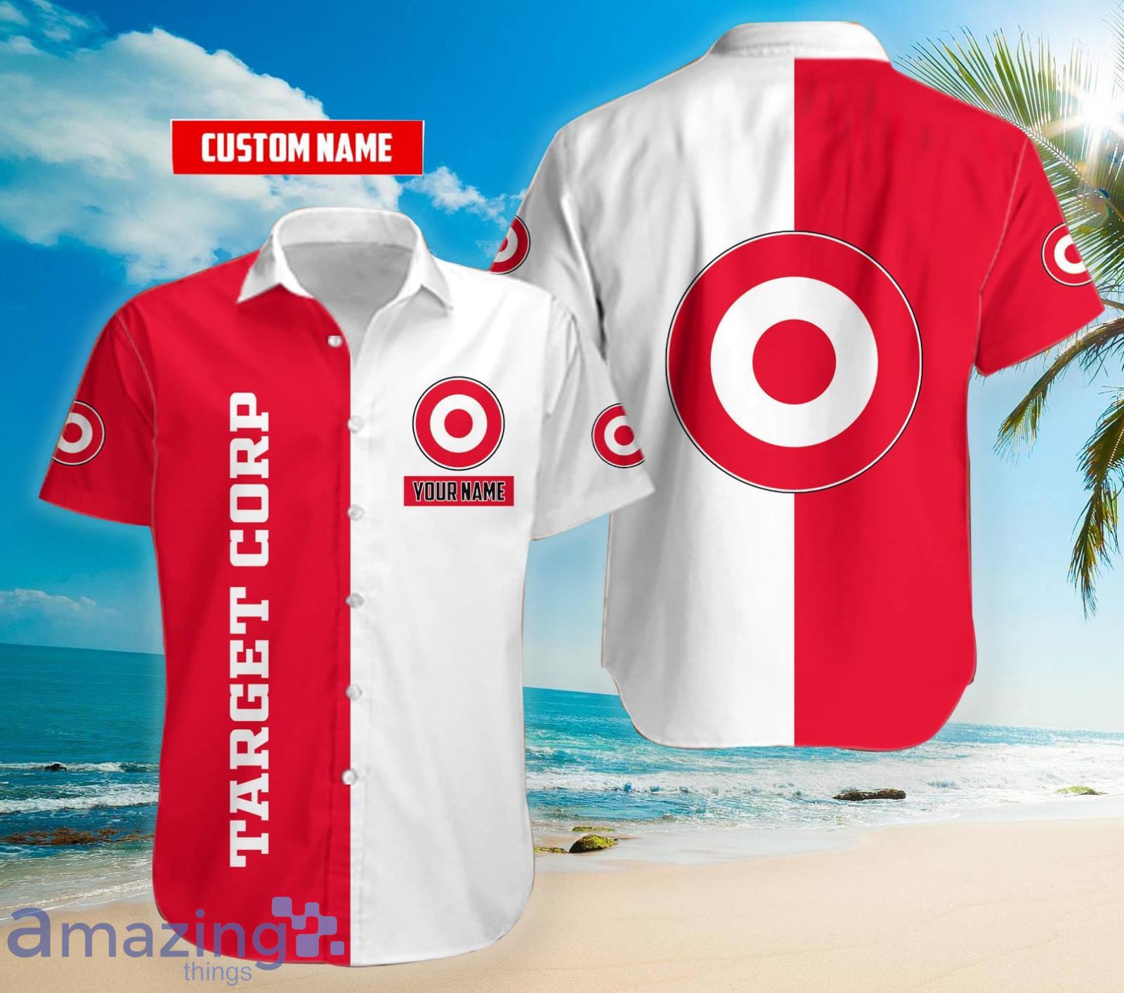 Personalized Name Target 2 Color Hawaiian Shirt Product Photo 1
