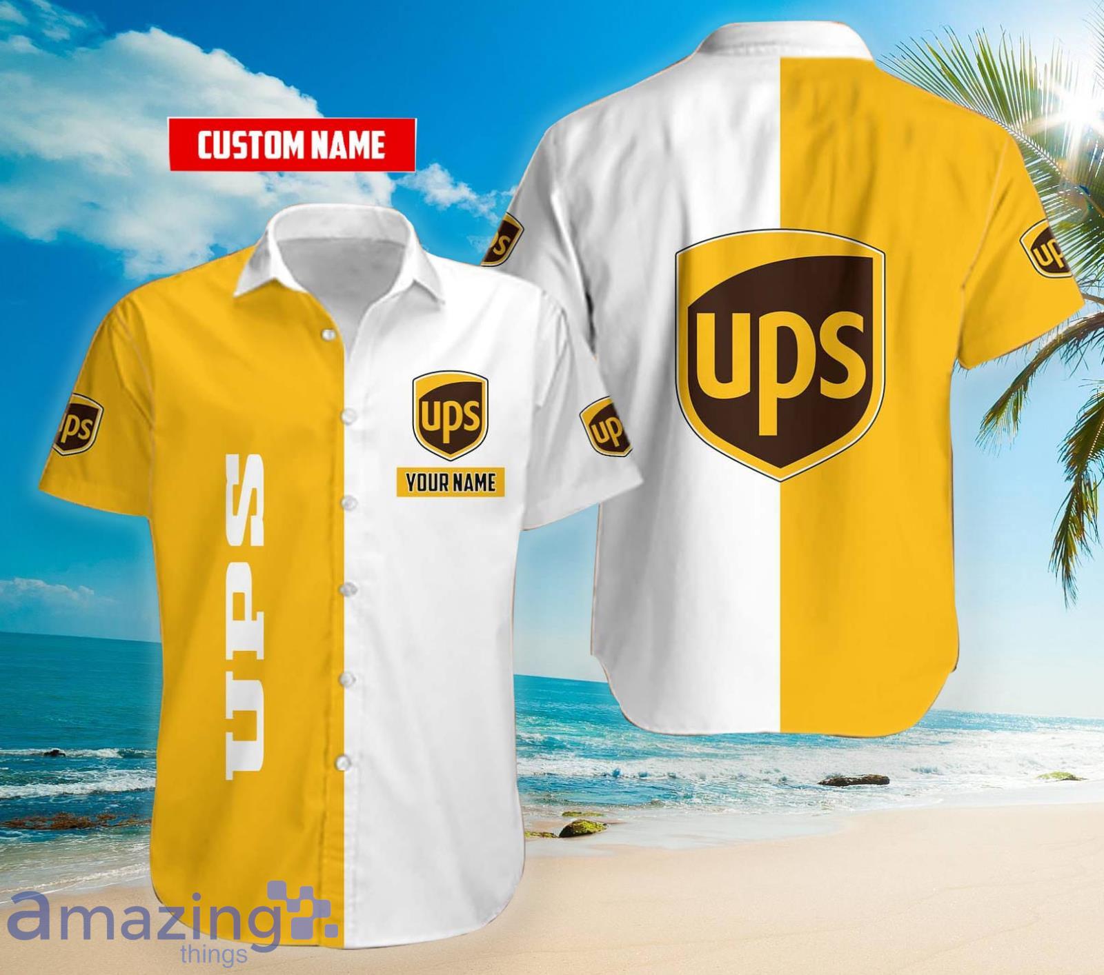 Personalized Name Ups 2 Color Hawaiian Shirt Product Photo 1