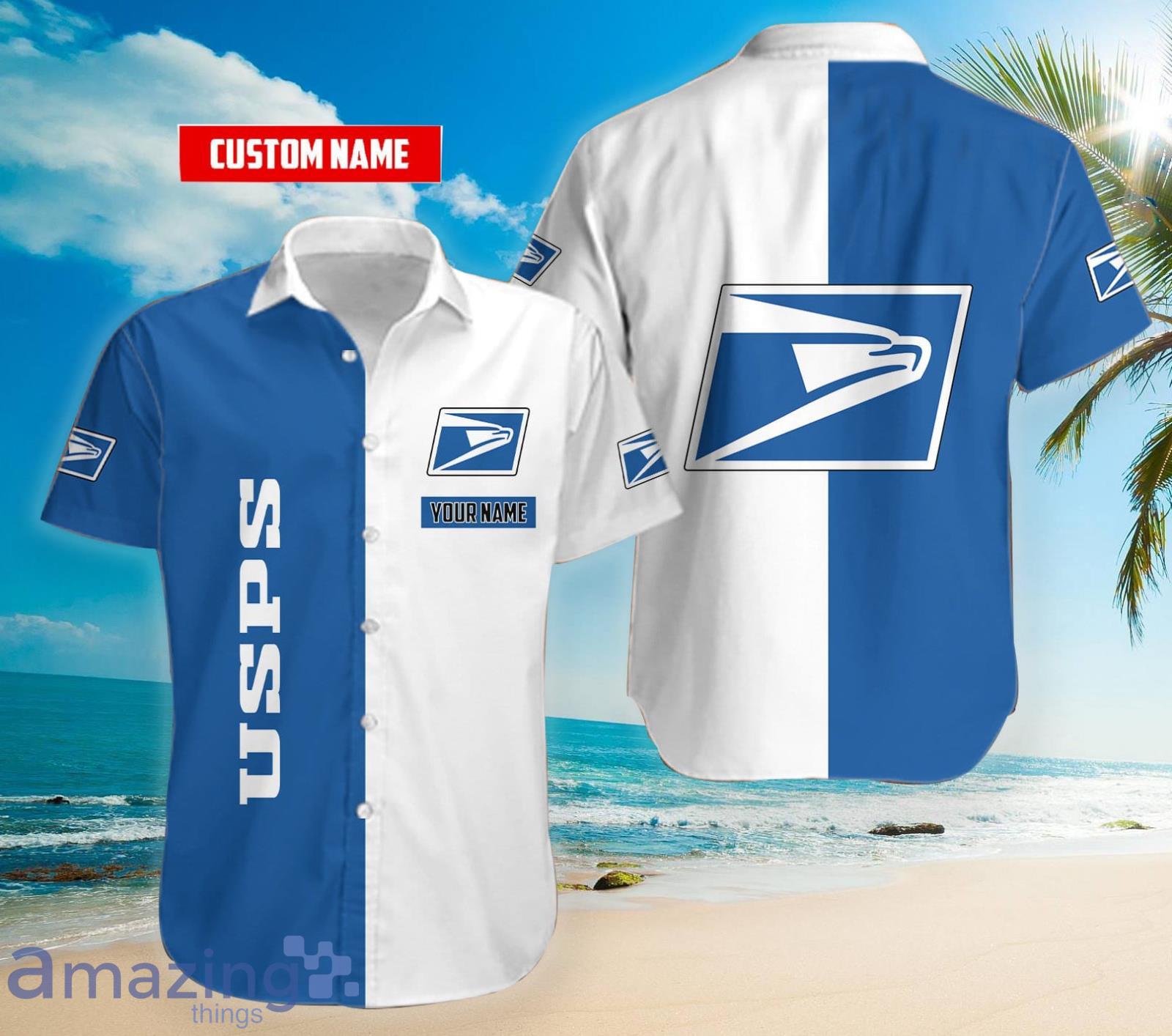 Personalized Name Usps 2 Color Hawaiian Shirt Product Photo 1