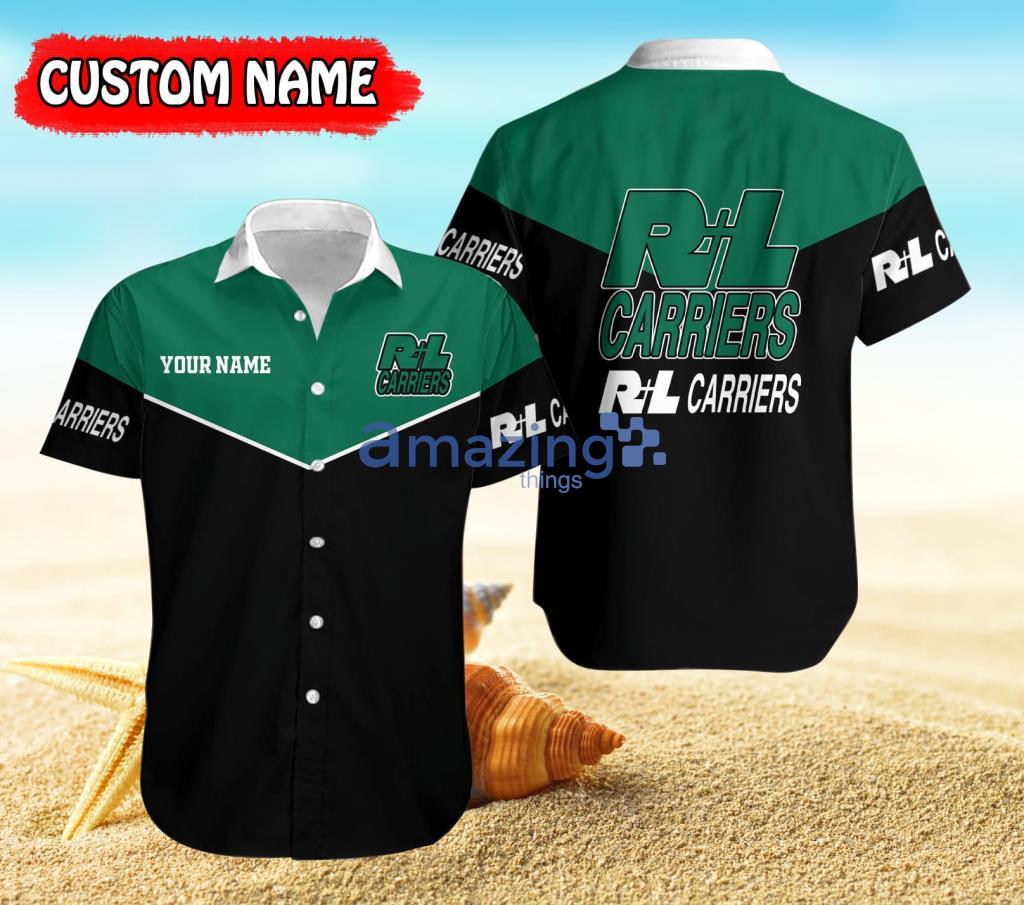 Personalized R+l Carriers Dakr Green And Black Hawaiian Shirt For Men And Women Product Photo 1