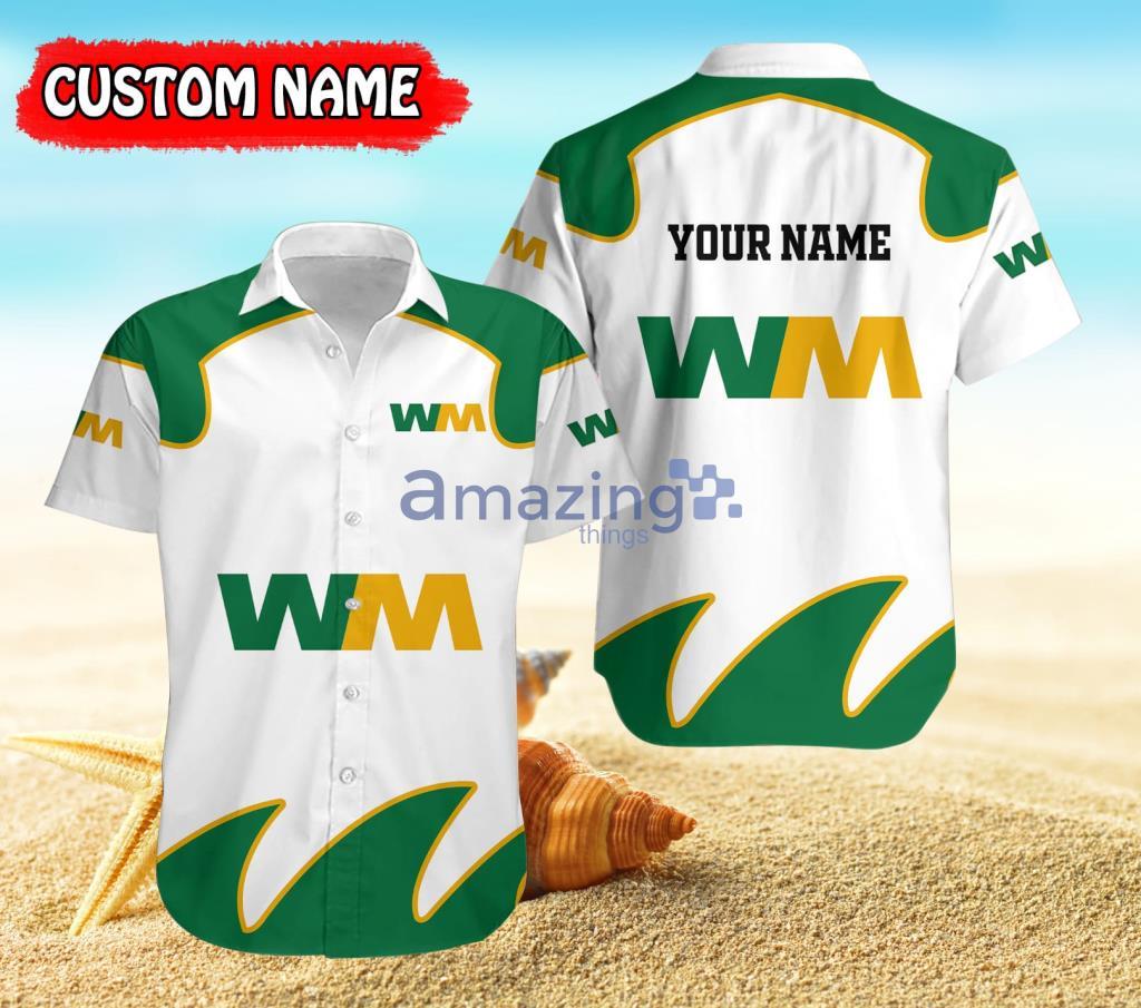 Personalized Waste Management Logo White Hawaiian Shirt For Men And Women Product Photo 1