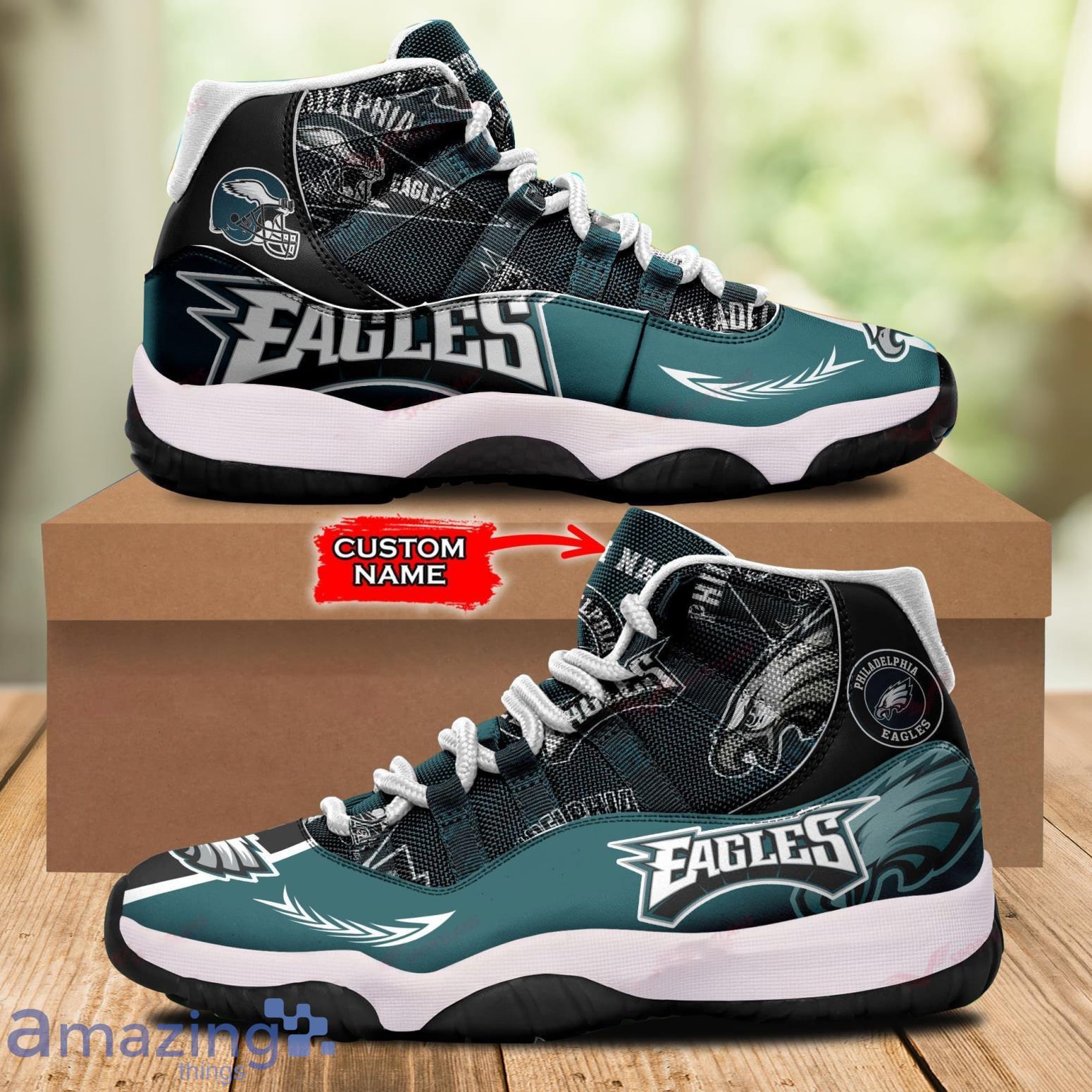 Philadelphia Eagles NFL Custom Name Air Jordan 11 Sneakers Shoes