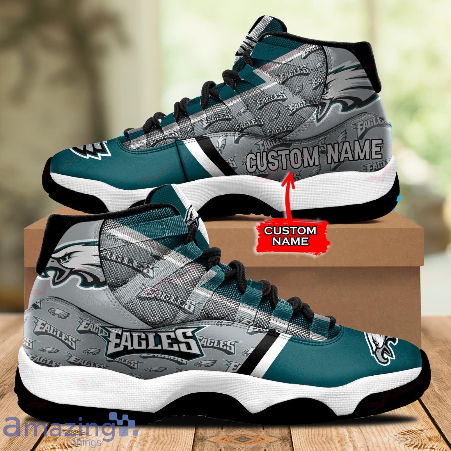 Philadelphia Eagles Big Logo NFL Personalized Name Air Jordan 11