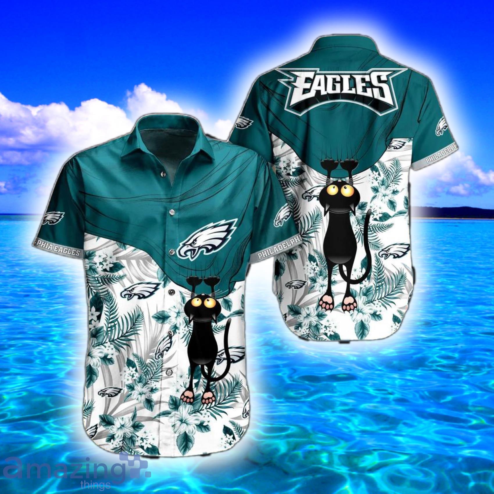 Cool Black Cat Nfl Philadelphia Eagles Hawaiian Shirt