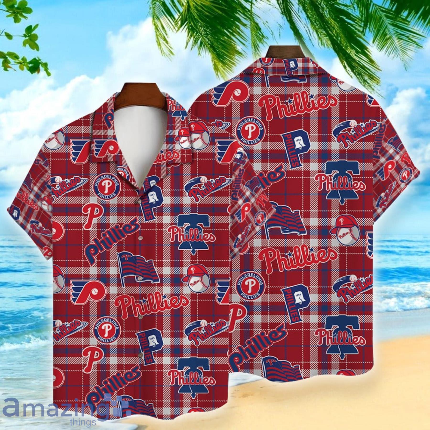 Custom Philadelphia Phillies Baseball Pattern Vintage Hawaiian