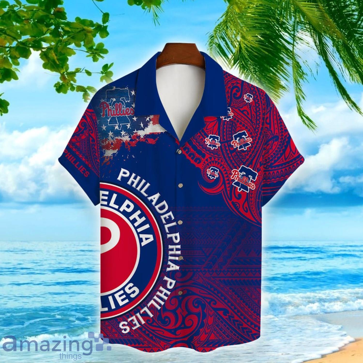 Philadelphia Phillies Major League Baseball Short Sleeve 3D Hawaiian Shirt  Summer Gift