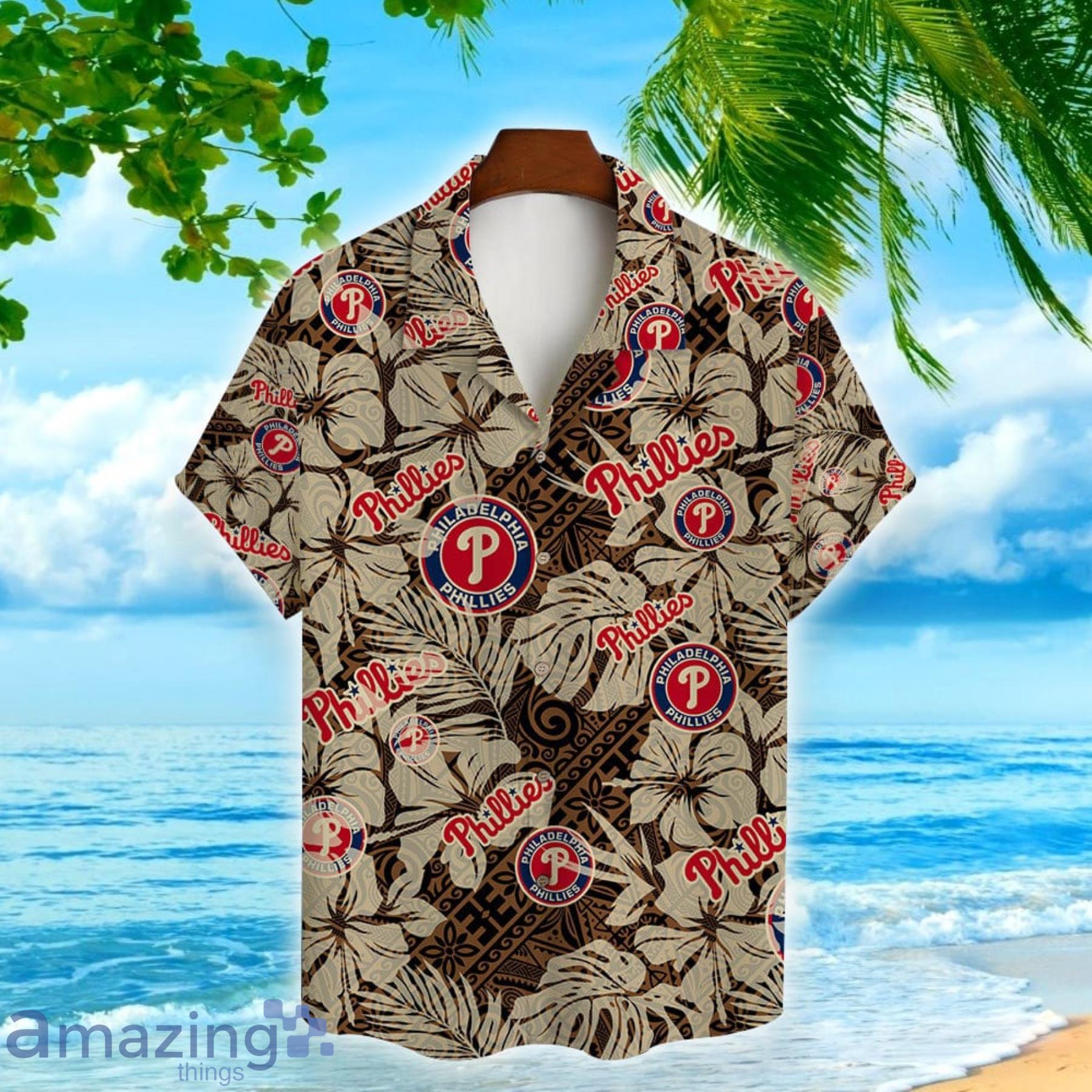 Philadelphia Phillies Hibiscus Pattern Vintage Hawaiian Shirt For