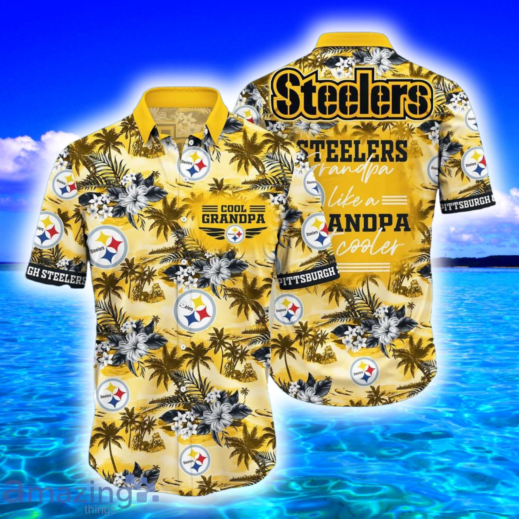 Pittsburgh Steelers Nfl Island Pattern Cool Grandpa Graphic Design Hawaiian  Shirt And Short