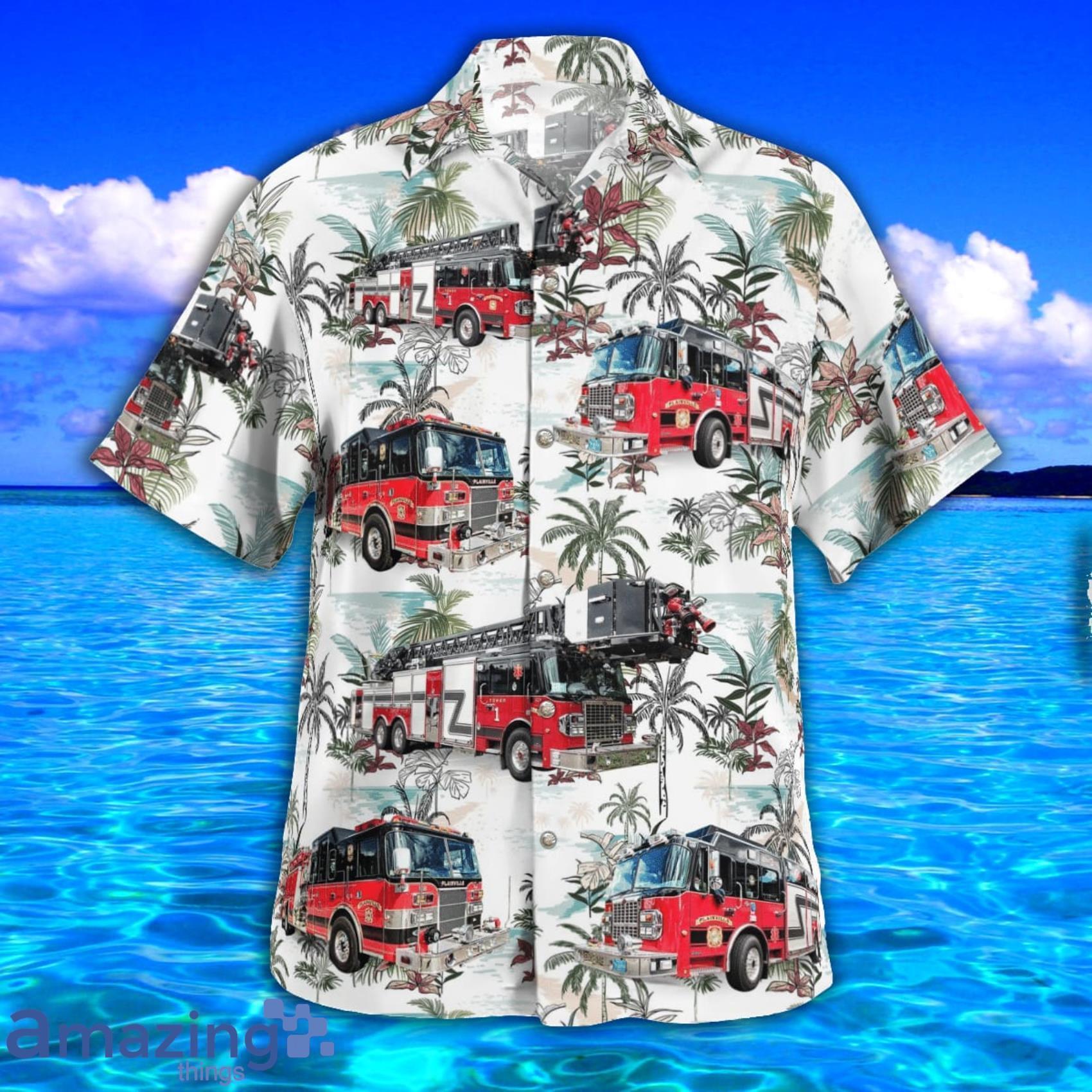 Plainville Fire Department AOP Aloha Tropical Style Hawaiian Shirt And Beach Short image Plainville Fire Department AOP Aloha Tropical Style Hawaiian Shirt And Beach Short Product Photo 3
