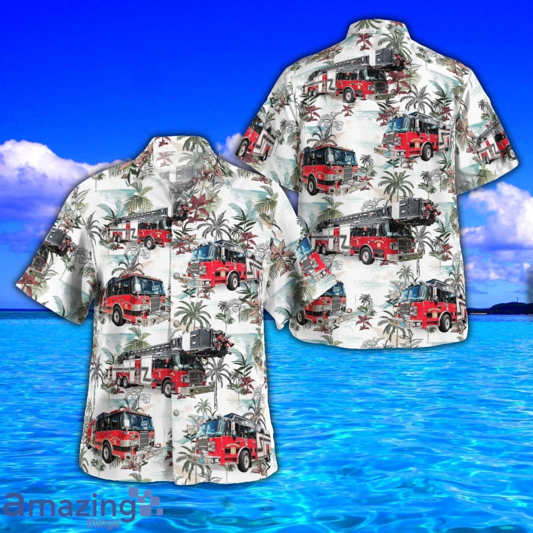 Plainville Fire Department AOP Aloha Tropical Style Hawaiian Shirt And Beach Short Product Photo 1