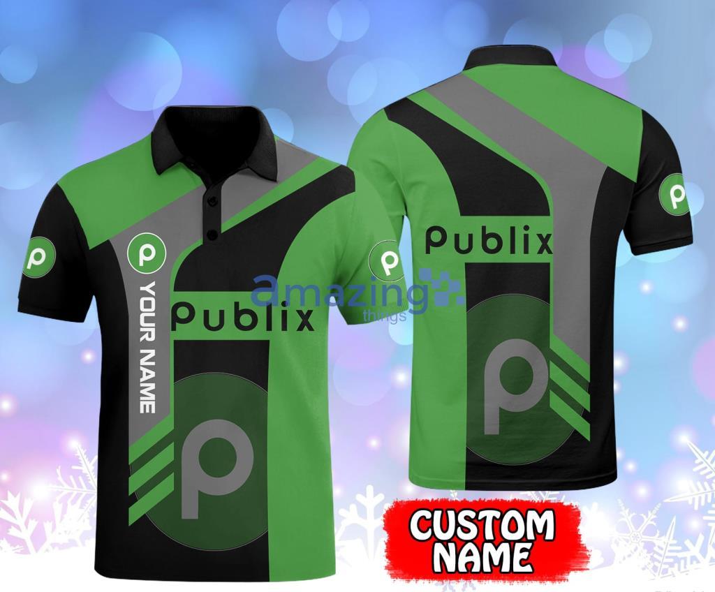 Publix Custom Name Grey And Green Polo Shirt Gift For Fans Product Photo 1