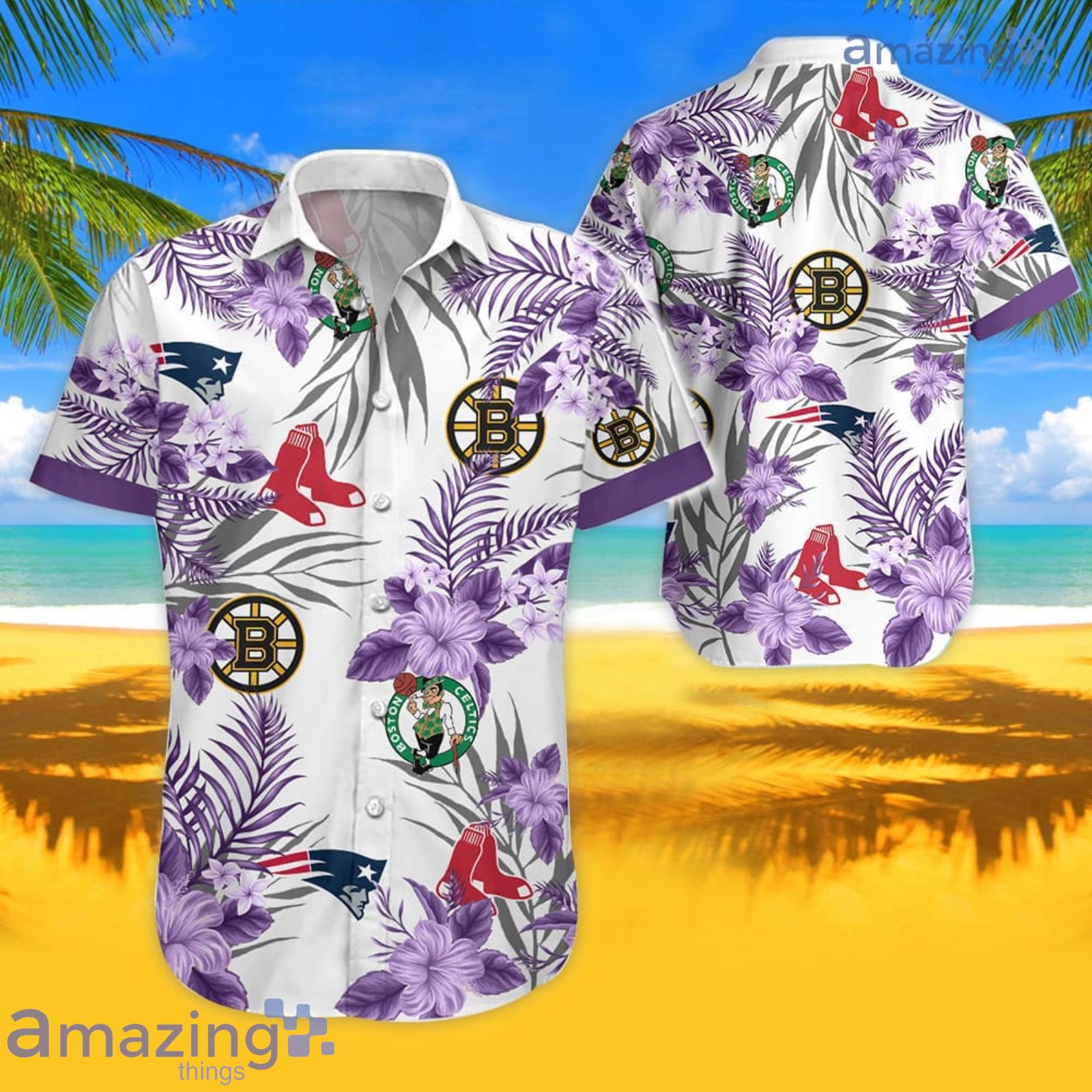 Purple Style Boston Tropical Hawaiian Shirt For Men And Women Product Photo 1