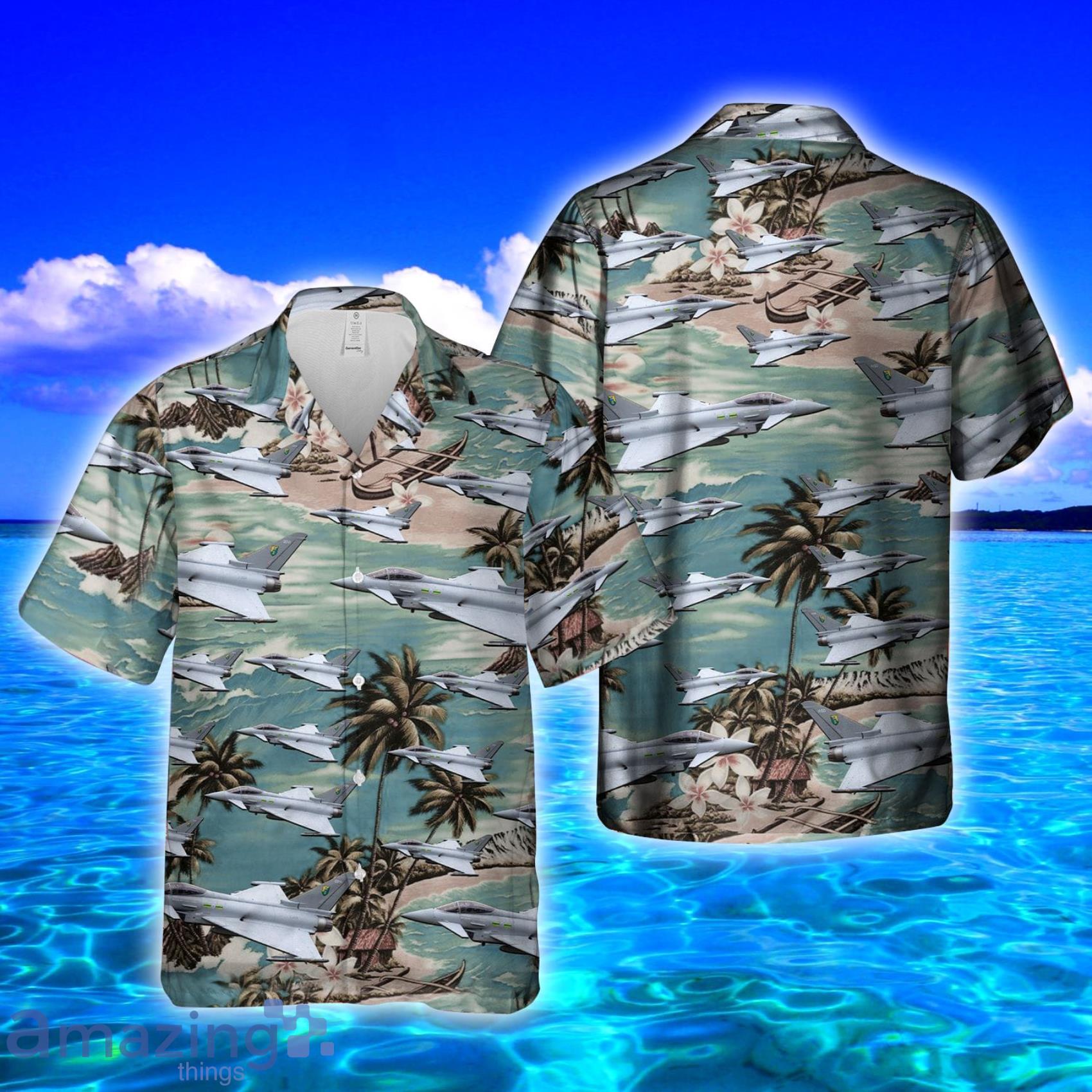 RAF Eurofighter Typhoon FGR4 AOP Print Hawaiian Shirt And Short Set Product Photo 1