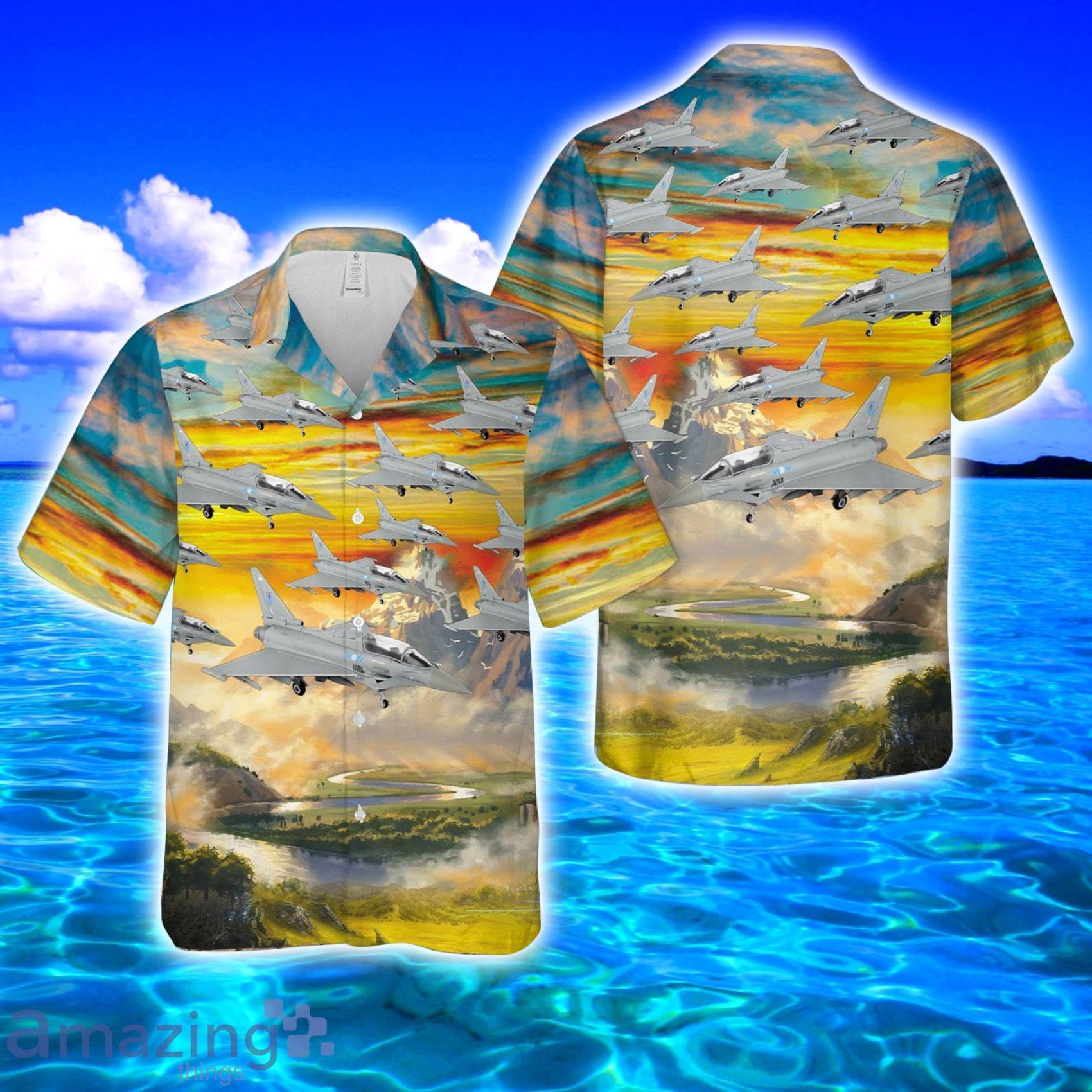 RAF Eurofighter Typhoon T3 AOP Print Hawaiian Shirt And Short Set Product Photo 1