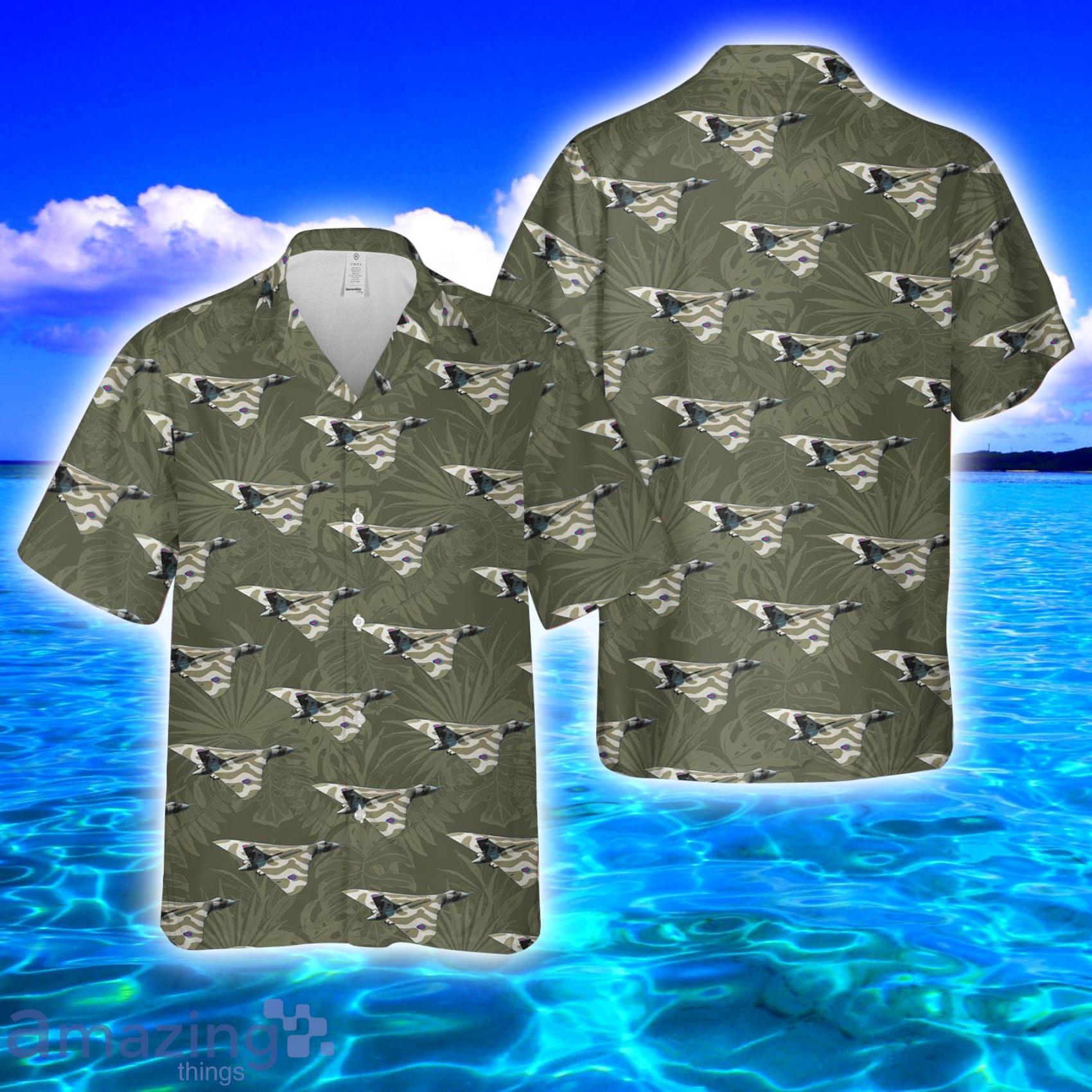 RAF Historical Avro Vulcan Tropical Style Full Print Hawaiian Shirt Vs Short Set Product Photo 1 RAF Historical Avro Vulcan Tropical Style Full Print Hawaiian Shirt Vs Short Set Product Photo 1
