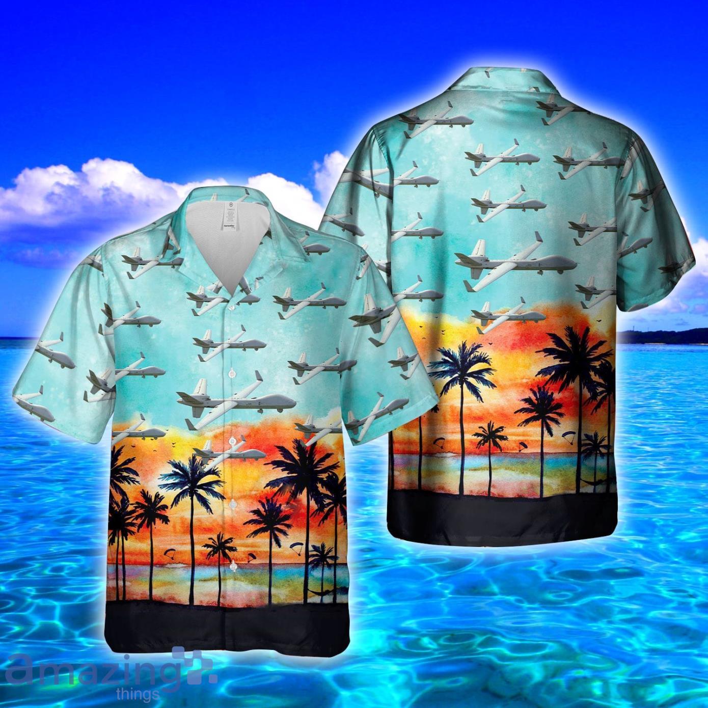 RAF REAPER (MQ-9A) AOP Print Hawaiian Shirt And Short Set Product Photo 1
