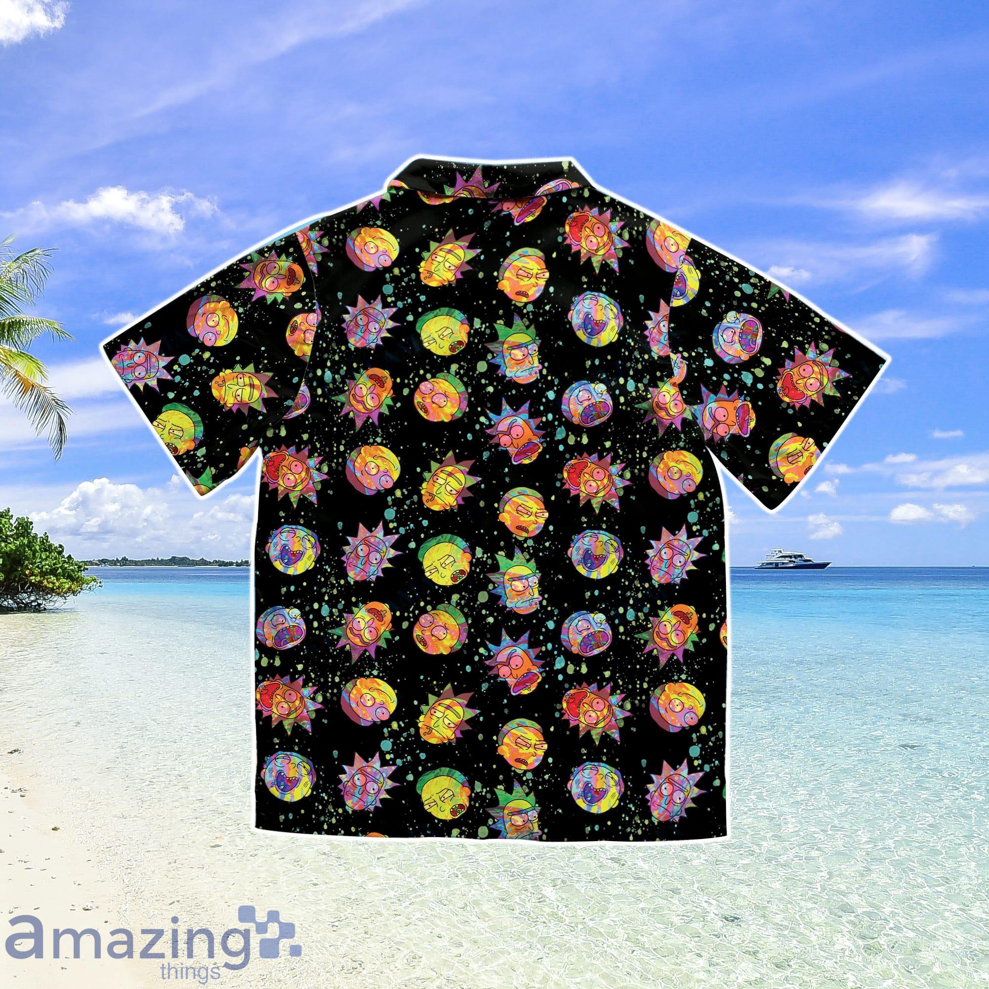 Rick and Morty Aloha Men And Women Black Hawaiian Shirt Gift For Summer Vacation image Rick and Morty Aloha Men And Women Black Hawaiian Shirt Gift For Summer Vacation Product Photo 2