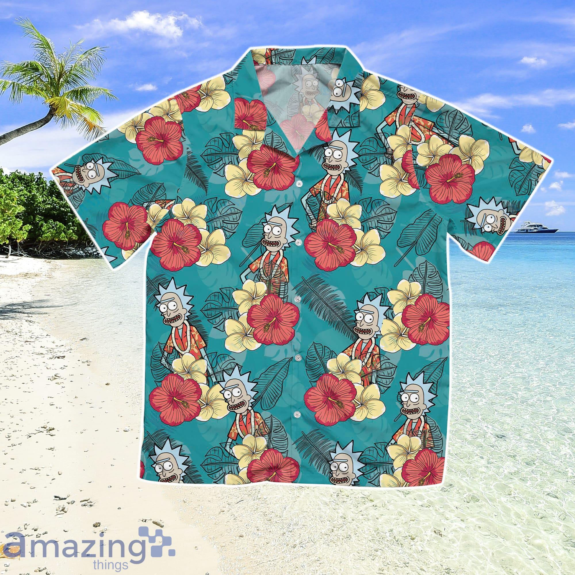 Rick and Morty Flamingo Aloha Men And Women Hawaiian Shirt Gift For Summer Vacation Product Photo 1