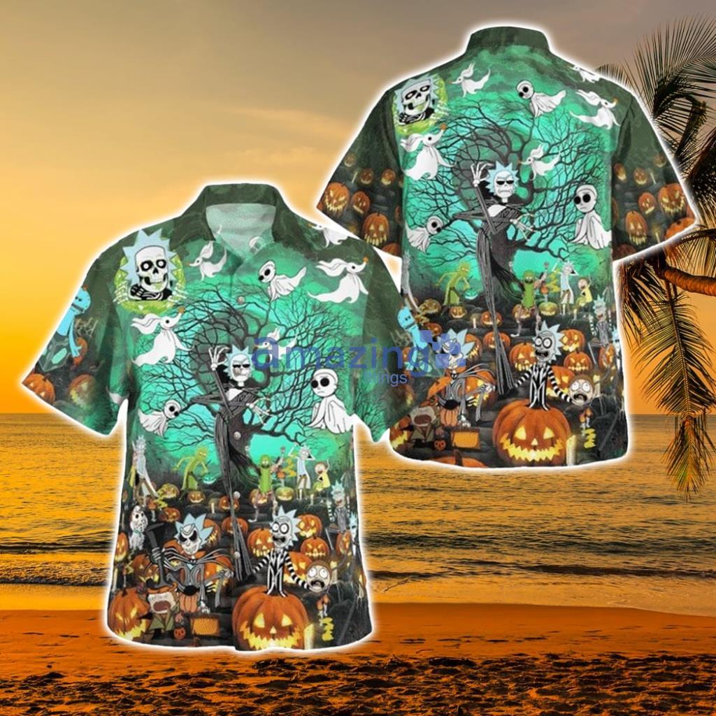 Rick And Morty Tim Burton Halloween Hawaiian Shirt