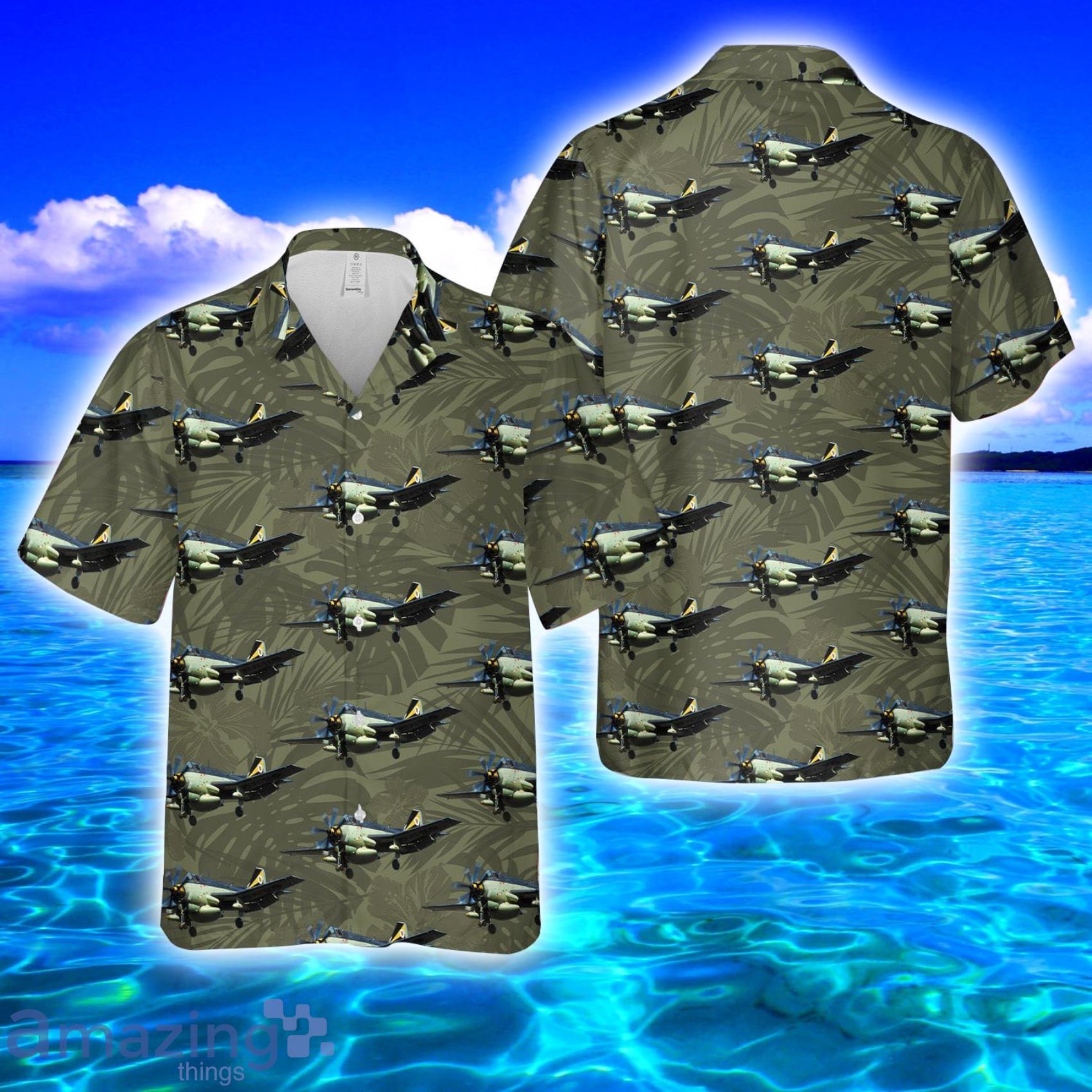 RN Fairey Gannet Tropical Style Full Print Hawaiian Shirt Vs Short Set Product Photo 1