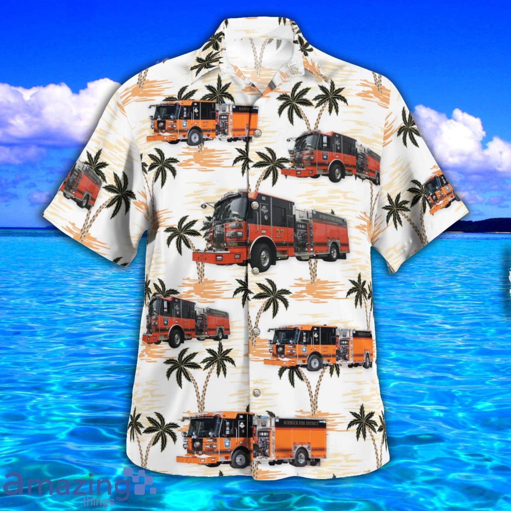 Roebuck Fire District Rescue AOP Aloha Tropical Style Hawaiian Shirt And Beach Short image Roebuck Fire District Rescue AOP Aloha Tropical Style Hawaiian Shirt And Beach Short Product Photo 2
