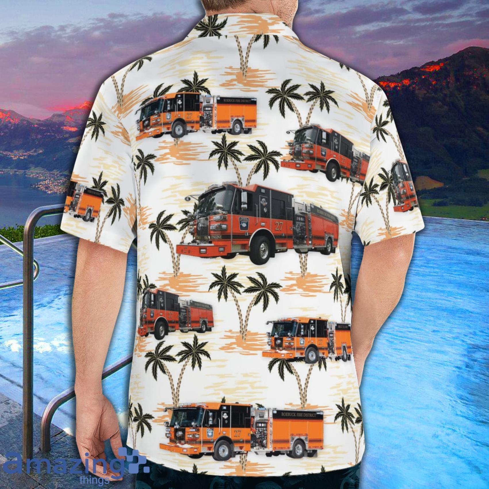 Roebuck Fire District Rescue AOP Aloha Tropical Style Hawaiian Shirt And Beach Short image Roebuck Fire District Rescue AOP Aloha Tropical Style Hawaiian Shirt And Beach Short Product Photo 4