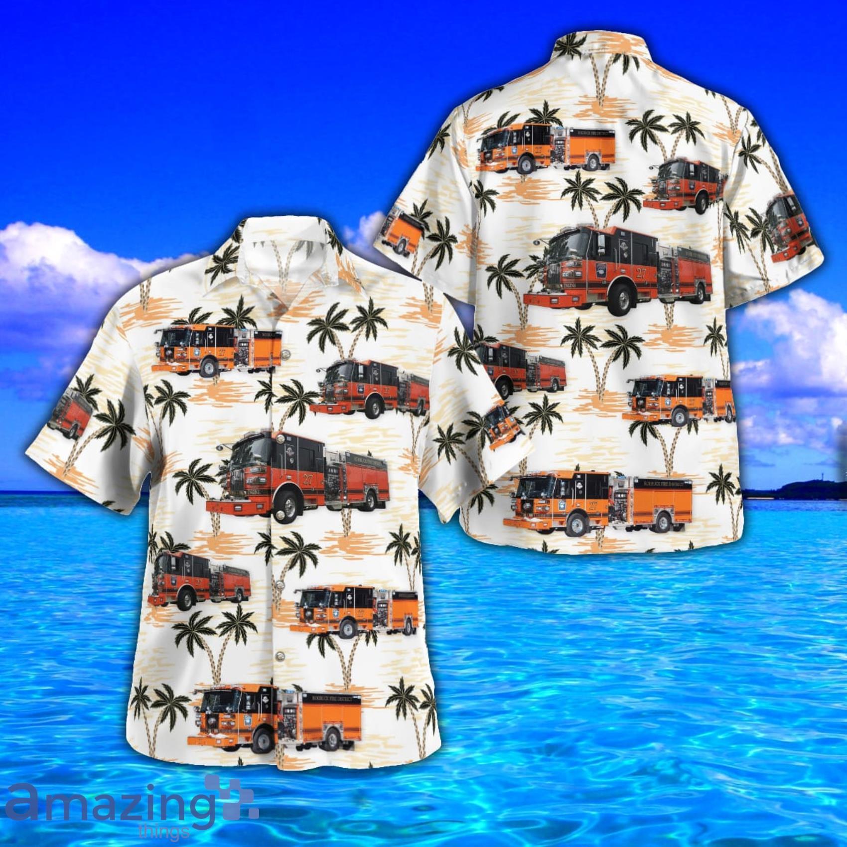 Roebuck Fire District Rescue AOP Aloha Tropical Style Hawaiian Shirt And Beach Short Product Photo 1